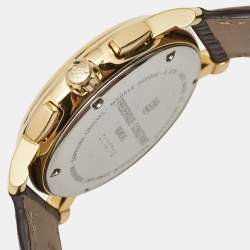 Frederique Constant Silver Gold Tone Stainless Steel Calf Leather Classics FC-292MC4P5 Men's Wristwatch 40 mm
