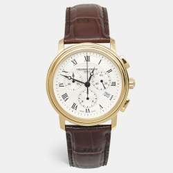 Frederique Constant Silver Gold Tone Stainless Steel Calf Leather Classics FC-292MC4P5 Men's Wristwatch 40 mm
