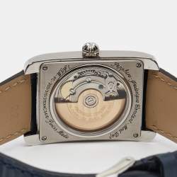 Frederique Constant Blue Stainless Steel Embossed Leather Classics Carrée FC303N4C6 Men's Wristwatch 30 mm 