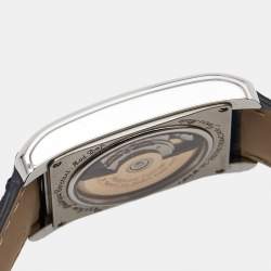 Frederique Constant Blue Stainless Steel Embossed Leather Classics Carrée FC303N4C6 Men's Wristwatch 30 mm 