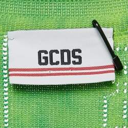 GCDS Green Logo Patterned Tie-Dye Print Cotton Knit Shirt M