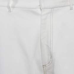 GCDS White Cotton Gabardine Wide Leg Pants  M