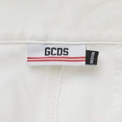 GCDS White Cotton Gabardine Wide Leg Pants  M