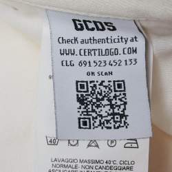 GCDS White Cotton Gabardine Wide Leg Pants  M