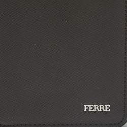 Pre Owned Gianfranco Ferre Brown Leather Zip Around Organizer