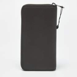 Pre Owned Gianfranco Ferre Brown Leather Zip Around Organizer