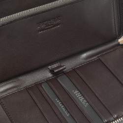 Pre Owned Gianfranco Ferre Brown Leather Zip Around Organizer