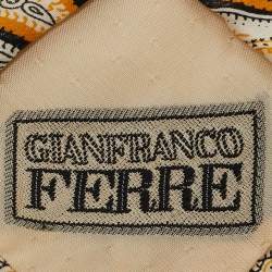 مملوكة مسبقًا Gianfranco Ferre Cream Paisley Print Silk Classic Tie