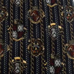 Pre Owned Gianfranco Ferre Vintage Navy Blue Printed Silk Tie