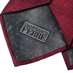Gianfranco Ferre Red Jacquard Silk Traditional Tie