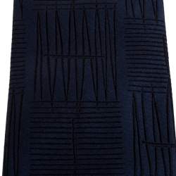 Gianfranco Ferre Navy Blue Embroidered Silk Tie