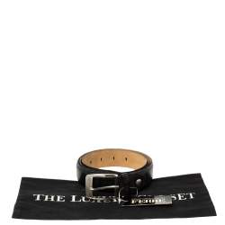 Pre Owned Gianfranco Ferre Black Woven Leather Belt 105 CM