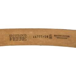 Pre Owned Gianfranco Ferre Black Woven Leather Belt 105 CM