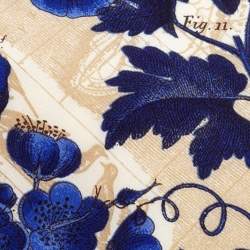 Gianfranco Ferre Blue & Cream Vine Print Silk Tie