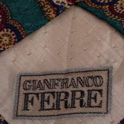 Gianfranco Ferre Green Printed Classic Silk Tie 