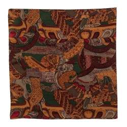 Gianfranco Ferre Muliticolor Printed Silk Pocket Square
