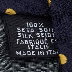 Pre Owned Gianfranco Ferre Navy Blue Polka Dot Silk jacquard Tie
