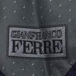 Pre Owned Gianfranco Ferre Navy Blue Polka Dot Silk jacquard Tie