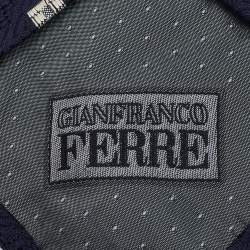 Gianfranco Ferre Navy Blue Silk Jacquard Tie