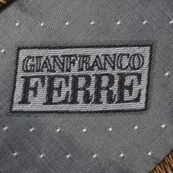 Gianfranco Ferre Brown Textured & Printed Silk Traditional Tie