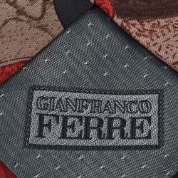 Gianfranco Ferre Vintage Red Printed Silk Tie