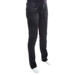 Pre Owned Gianfranco Ferre Black Denim Straight Fit Jeans XL 