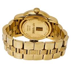 Pre Owned GF Ferre Mother of Pearl Gold Plated Stainless Steel GF.9025B Quartz Men's Wristwatch 41MM