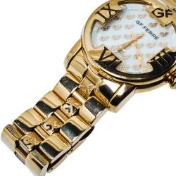 Pre Owned GF Ferre Mother of Pearl Gold Plated Stainless Steel GF.9025B Quartz Men's Wristwatch 41MM