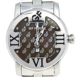 Pre Owned GF Ferre Brown Stainless Steel GF.9025B Quartz Men's Wristwatch 41 mm