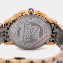 Pre Owned GF Ferre Silver Two Tone Stainless Steel GFRG74391.1B.2 Unisex Wristwatch 40 mm 
