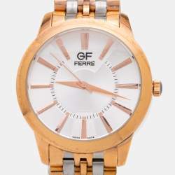 Pre Owned GF Ferre Silver Two Tone Stainless Steel GFRG74391.1B.2 Unisex Wristwatch 40 mm 