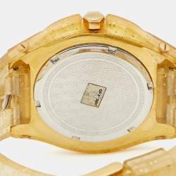Pre Owned GF Ferre Champagne Gold Plated Stainless Steel Rubber 9024J Women's Wristwatch 39 mm