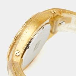 Pre Owned GF Ferre Champagne Gold Plated Stainless Steel Rubber 9024J Women's Wristwatch 39 mm