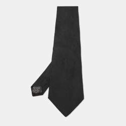   Gianni Versace Vintage Black Silk Traditional Tie