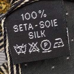 Pre Owned Gianni Versace Vintage Yellow Geometric Pattern Silk Jacquard Tie