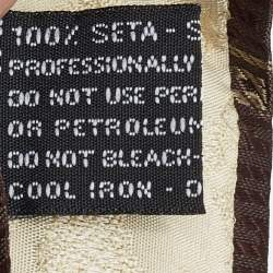 Pre Owned   Gianni Versace Vintage Brown Jacquard Silk Tie