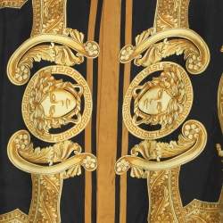 Pre Owned Gianni Versace Black/Gold Silk Barocco Print Long Sleeve Shirt XL