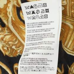 Pre Owned Gianni Versace Black/Gold Silk Barocco Print Long Sleeve Shirt XL