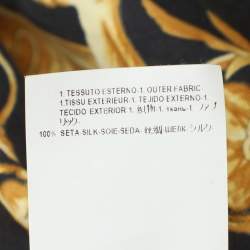 Pre Owned Gianni Versace Black/Gold Silk Barocco Print Long Sleeve Shirt XL