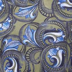 Pre Owned Versace Green Printed Cotton Pique Polo T-Shirt M