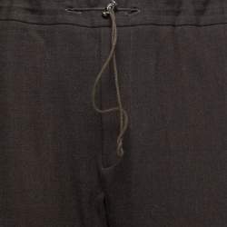 Gianni Versace Dark Brown Wool Drawstring Trousers L