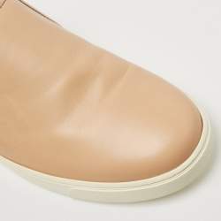Gianvito Rossi Beige Leather Slip On Sneakers Size 41