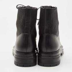 Gianvito Rossi Black Leather and Fabric Martis Ankle Boots Size 41
