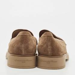 Gianvito Rossi Brown Suede Penny Slip On Loafers Size 46