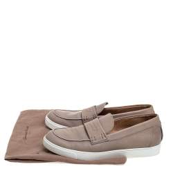 Gianvito Rossi Beige Leather Penny Slip On Loafers Size 44