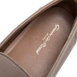 Gianvito Rossi Beige Leather Penny Slip On Loafers Size 44