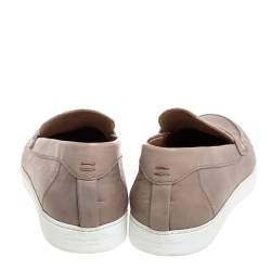 Gianvito Rossi Beige Leather Penny Slip On Loafers Size 44