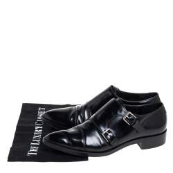 Gianvito Rossi Black Leather Monk Strap Derby Size 40.5