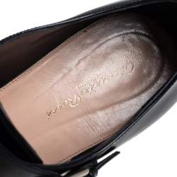 Gianvito Rossi Black Leather Monk Strap Derby Size 40.5