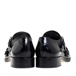 Gianvito Rossi Black Leather Monk Strap Derby Size 40.5